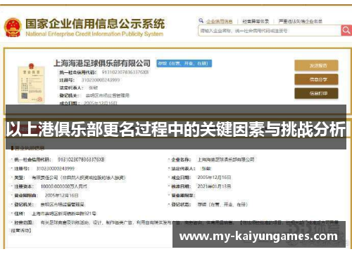 以上港俱乐部更名过程中的关键因素与挑战分析